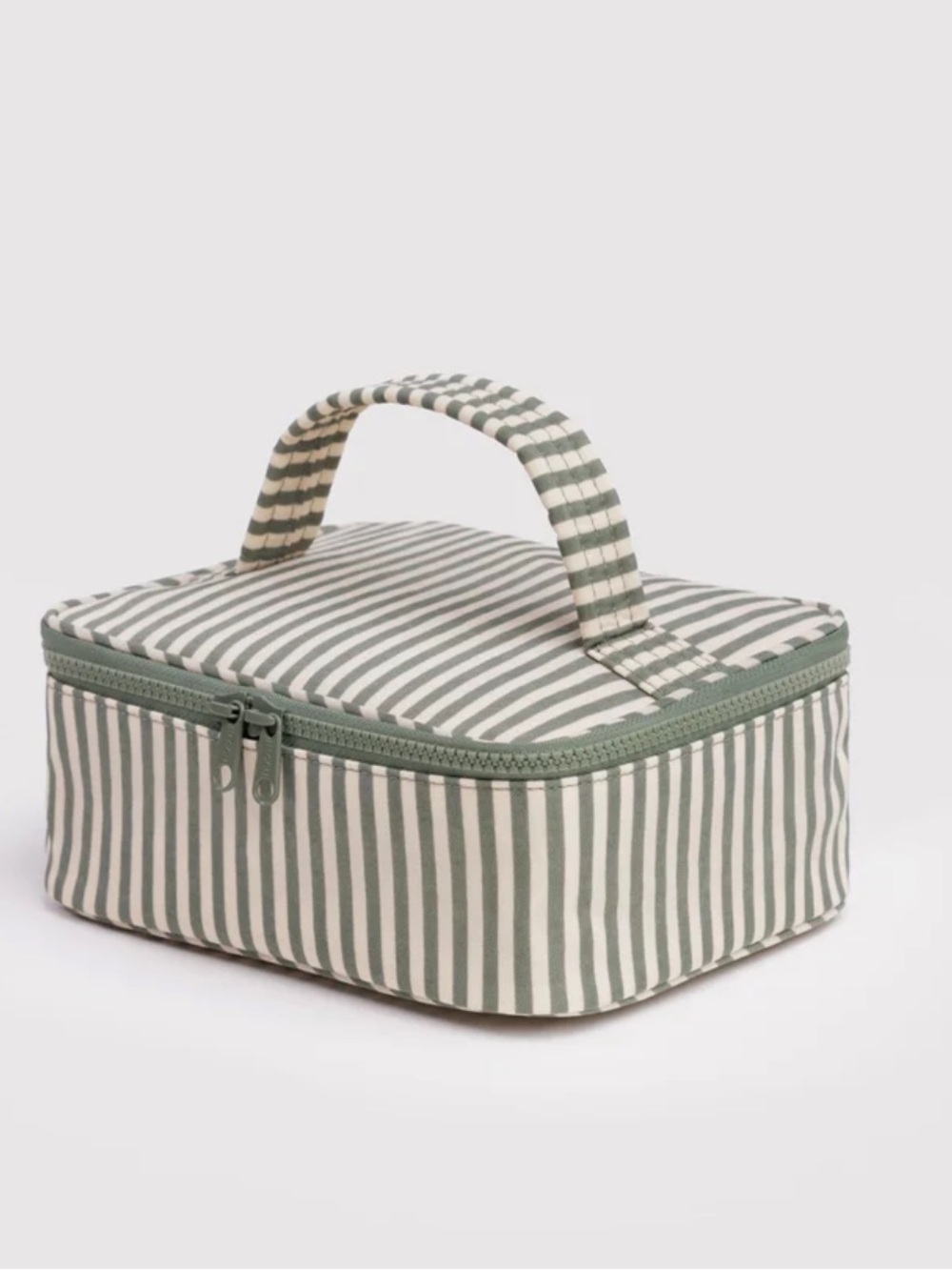 Baggu Sage Stripe Small Cosmetic Case